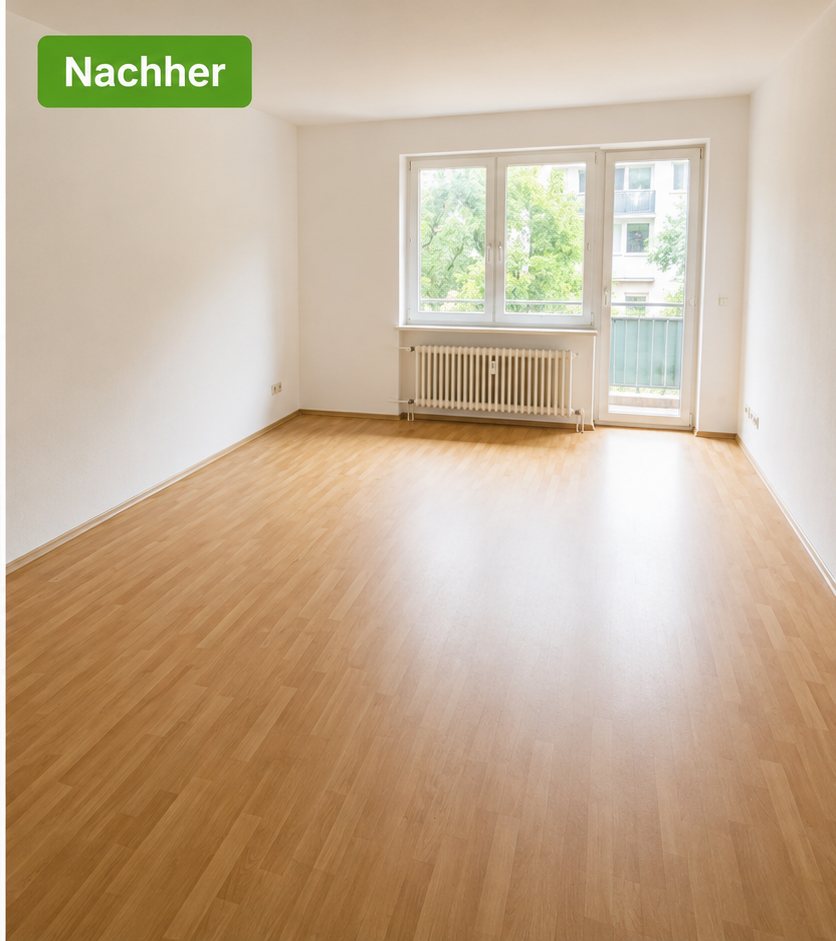 Nachher – besenrein übergebene Wohnung nach Entrümpelung